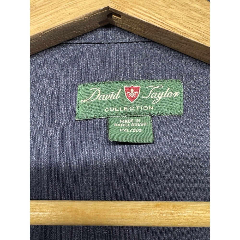 David Taylor Collection Shirt Mens 2XL Blue Button Up Short Sleeve Casual Camp - Picture 4 of 9